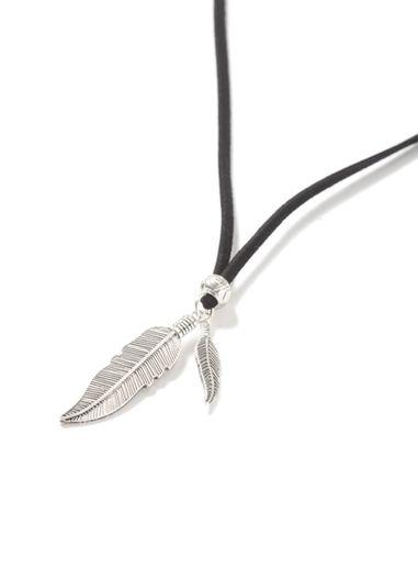 Topman Mens Black. Black And Silver Look Feather Cluster Necklace*