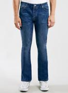 Topman Mens Blue Mid Wash Stretch Flare Jeans