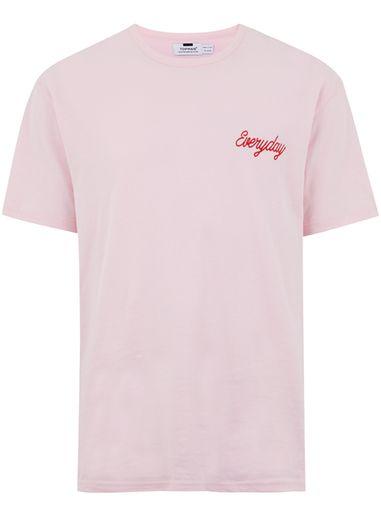 Topman Mens Pink 'everyday' Embroidery T-shirt