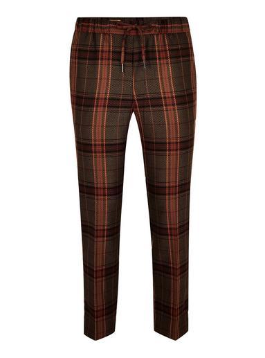 Topman Mens Orange Check Slim Cropped Joggers