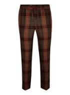 Topman Mens Orange Check Slim Cropped Joggers