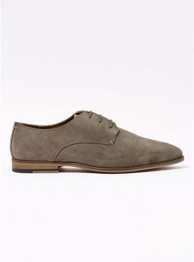 Topman Mens Grey Suede 'nova' Derby Shoes
