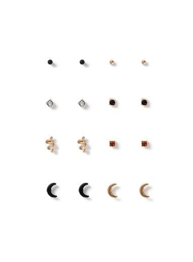 Topman Mens Grey Mixed Metal Stud Earring Pack*