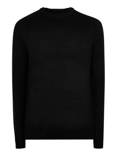 Topman Mens Black Knitted Jumper