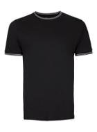 Topman Mens Black Muscle Fit Ringer T-shirt