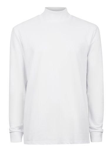 Topman Mens White Turtle Neck Fixed Hem Sweatshirt
