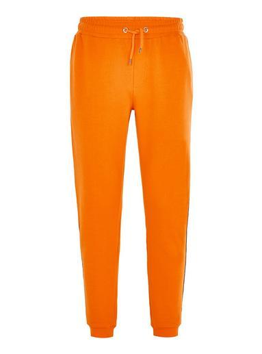 Topman Mens Orange And Black Side Taping Joggers