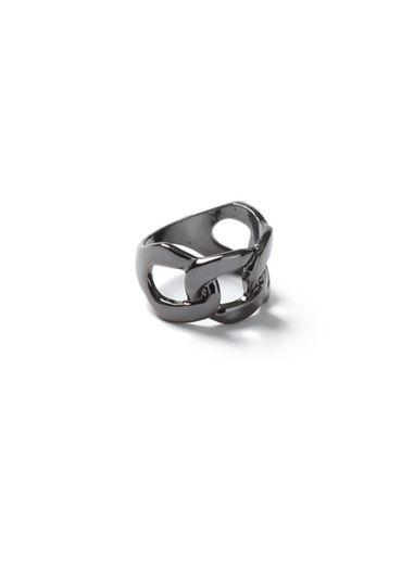 Topman Mens Grey Gunmetal Look Chain Band Ring*