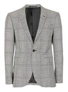 Topman Mens Black And White Twisted Check Skinny Fit Suit Jacket
