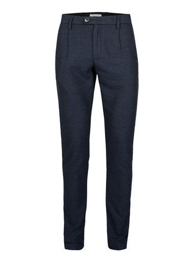 Topman Mens Blue Selected Homme Navy Textured Dress Pants