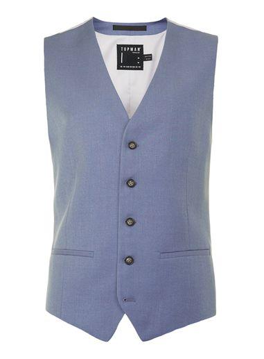 Topman Mens Light Blue Suit Vest