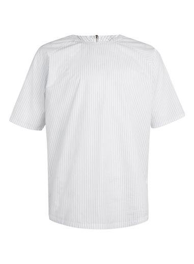 Topman Mens White Pinstripe Woven T-shirt