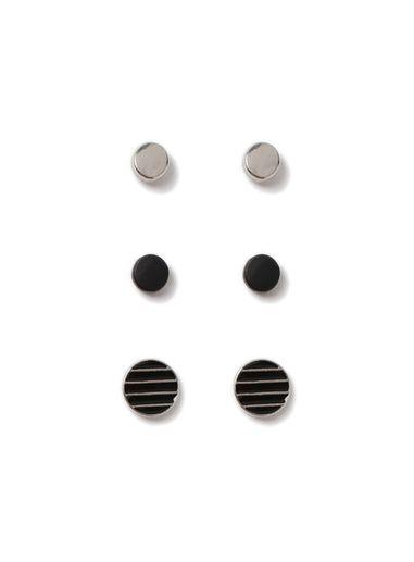 Topman Mens Black Stripe Earring Pack*