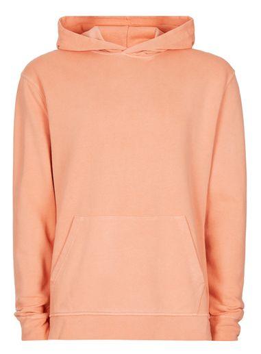 Topman Mens Washed Orange Classic Fit Hoodie