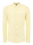 Topman Mens Yellow Long Sleeve Oxford Shirt