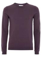 Topman Mens Red Purple Muscle Fit Merino Sweater