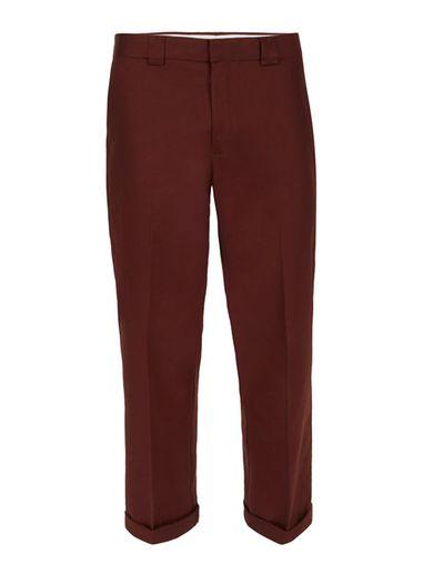 Topman Mens Red Burgundy Twill Slim Fit Smart Pants