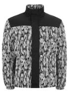 Topman Mens Black And White Textured Puffer Jacket