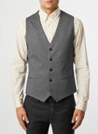 Topman Mens Mid Grey Grey Jersey Suit Vest