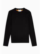 Topman Mens Black Double Face Knitted Sweater