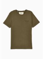 Selected Homme Mens Selected Homme Green Pocket T-shirt With Organic Cotton