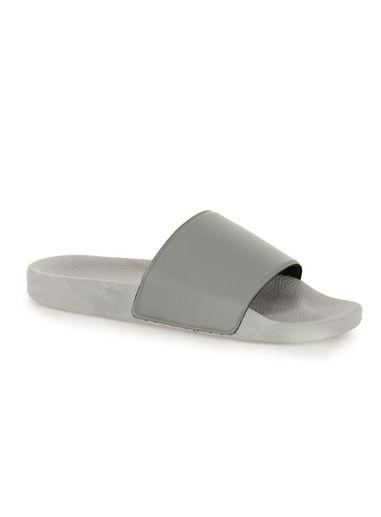 Topman Mens Grey Rubber Slider Sandals