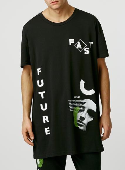 Topman Mens Systvm Theory Black T-shirt