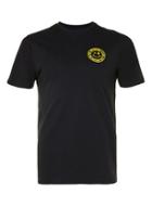 Topman Mens Black No Worries Print Muscle Fit Roller T-shirt