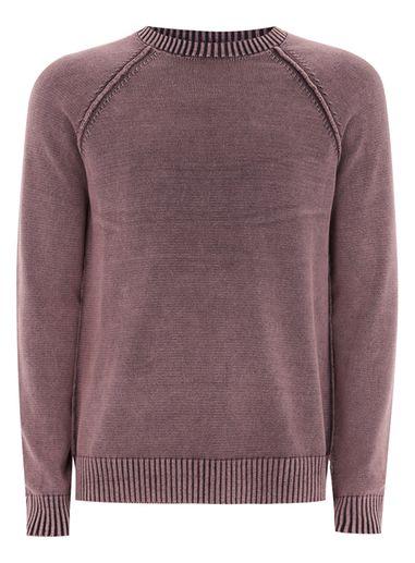 Topman Mens Pink Acid Wash Rose Sweater