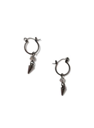 Topman Mens Grey Gunmetal Spike Hoop Earrings*