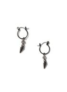 Topman Mens Grey Gunmetal Spike Hoop Earrings*