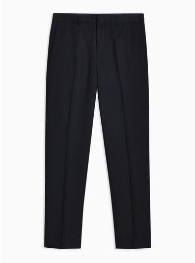 Topman Mens Navy Textured Tailored Trousers