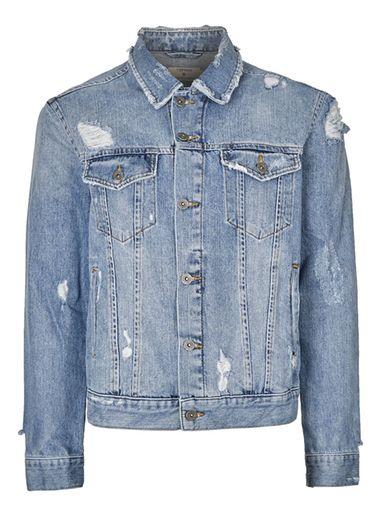Topman Mens Blue Distressed Denim Jacket