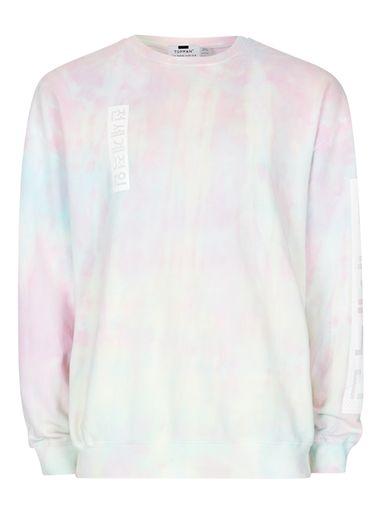 Topman Mens Multi Rainbow Wash Sweatshirt