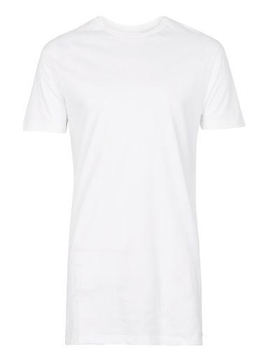 Topman Mens White Muscle Fit Longline T-shirt