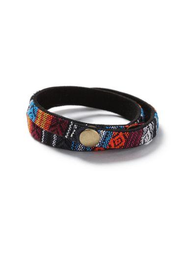 Topman Mens Multi Patterned Popper Wrap Bracelet*