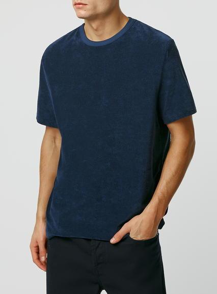 Topman Mens Blue Towelling T-shirt
