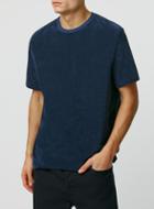 Topman Mens Blue Towelling T-shirt