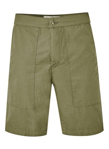 Topman Mens Khaki Slim Fit Utility Chino Shorts