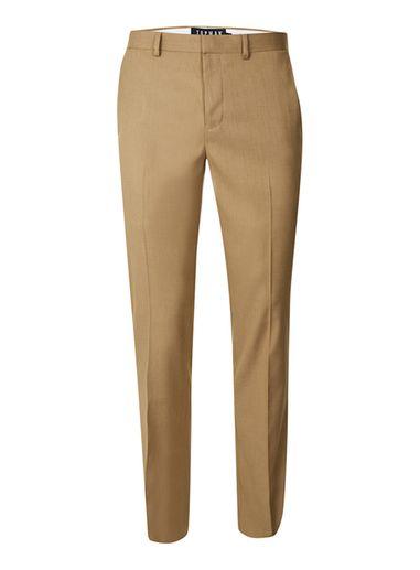 Topman Mens Brown Camel Jersey Skinny Fit Suit Pants