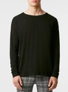 Topman Mens Black Oversized Boxy Crew Neck Sweater