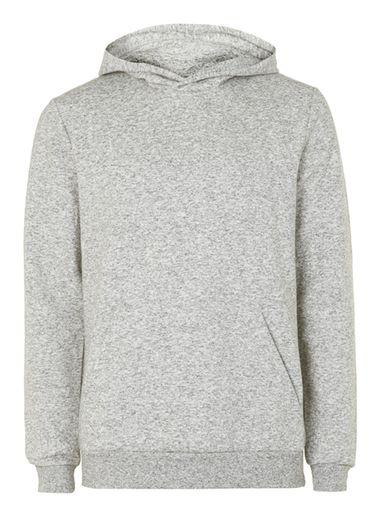 Topman Mens Cream Off White Textured Classic Fit Hoodie