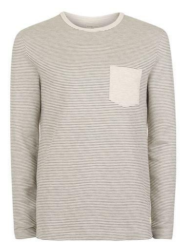 Topman Mens Selected Homme Black And White Stripe Long Sleeve T-shirt