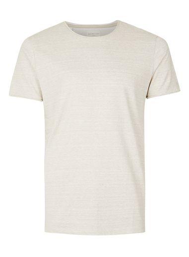 Topman Mens Brown Selected Homme Oatmeal Raw Edge T-shirt