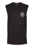 Topman Mens Black Blurred Print Oversized Tank Top