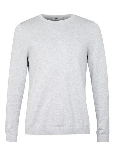 Topman Mens Grey Gray Marl Crew Neck Sweater