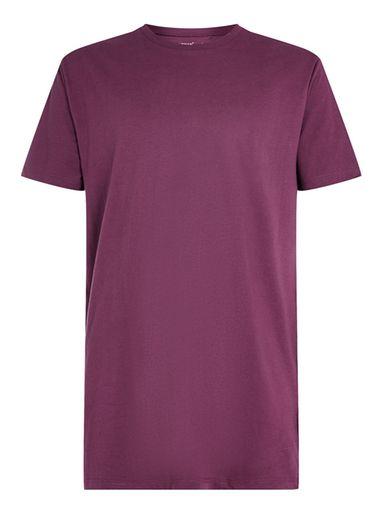 Topman Mens Purple Prune Slim Fit Long Line T-shirt