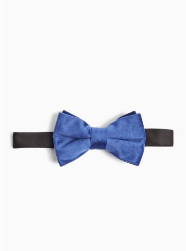 Topman Mens Navy Velvet Bow Tie