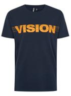 Topman Mens Vision Street Wear Navy 'strike Through' T-shirt