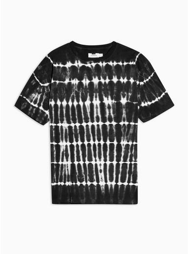 Topman Mens Black Tie Dye T-shirt
